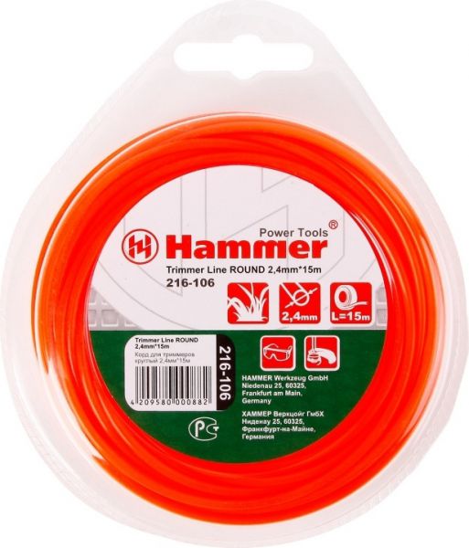 Аксессуар для триммера Hammer Flex 216-106 TL Round 3.0mmx15m